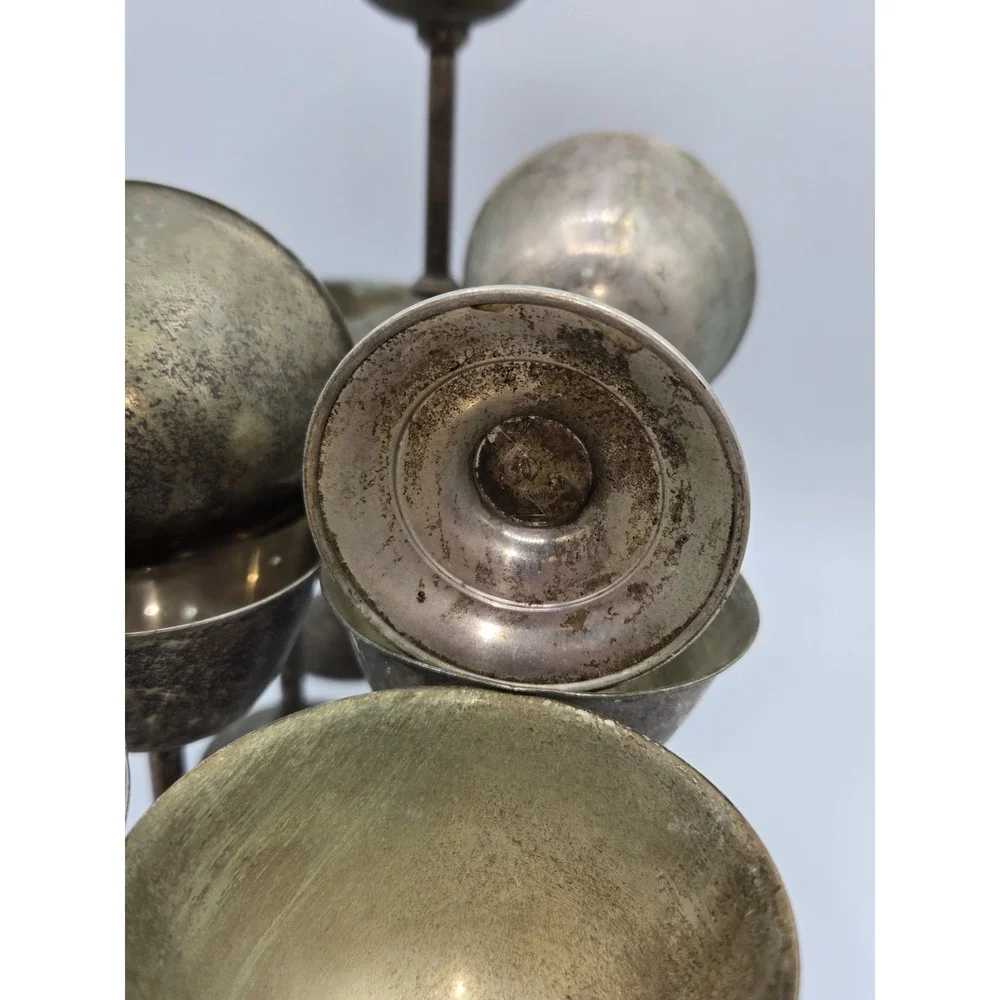Antique‎ British Sheffield Electro-Plated Nickel Silver Goblet Set of 11 4-7/8